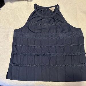 Loft, blue sleeveless top, size Large